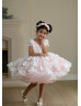 Pink Lace Tulle Pearl Embellished Tutu Flower Girl Dress